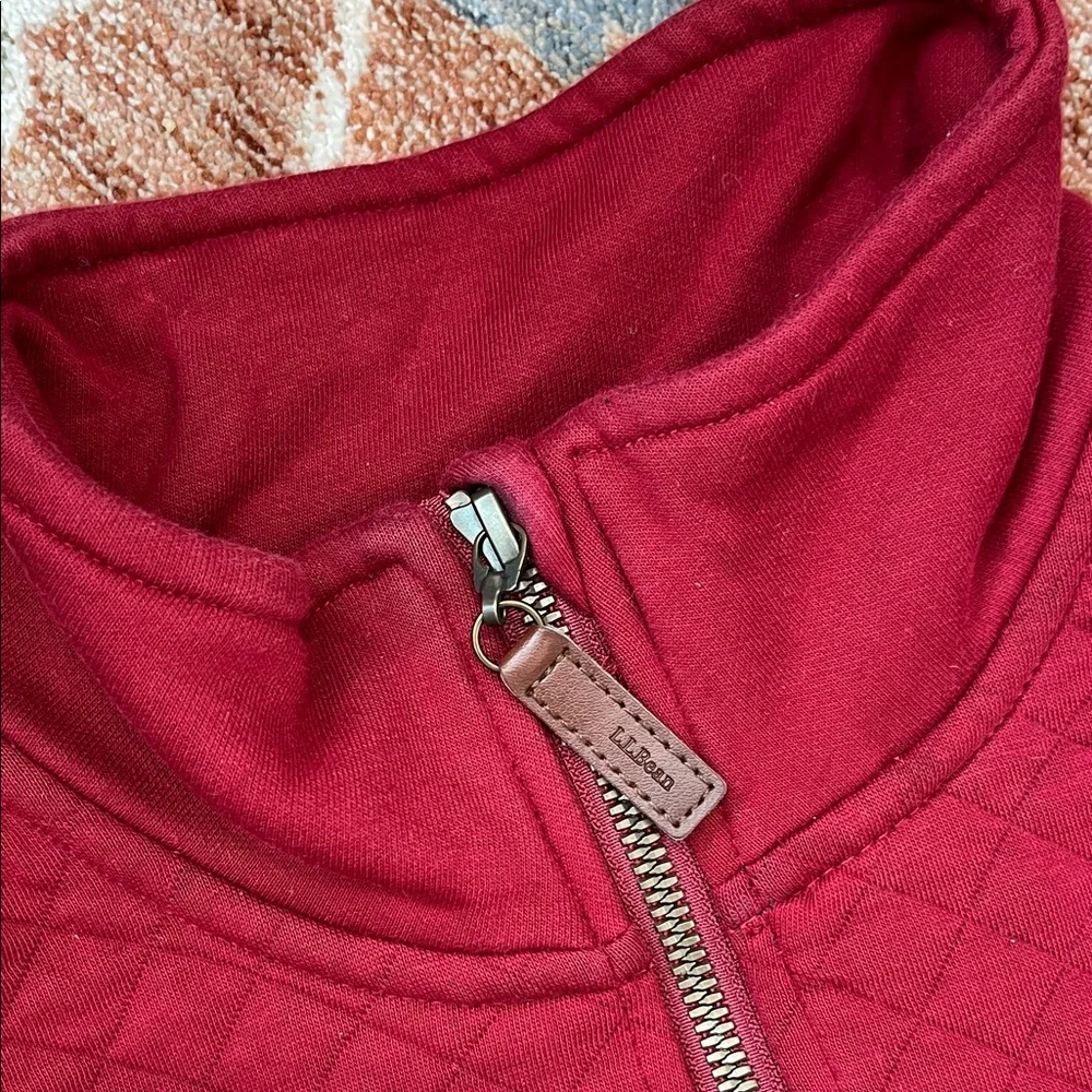 L.L. Bean Men's Burgundy Zip-Up Sweater